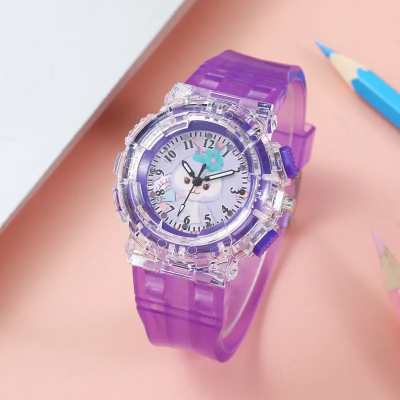 Cartoon Kids Pink Crystal Watch with Quartz Movement — feature 5