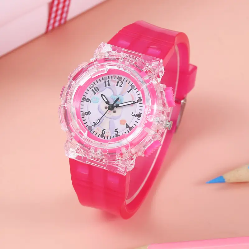 Cartoon Kids Pink Crystal Watch with Quartz Movement — feature 8