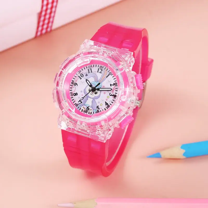 Cartoon Kids Pink Crystal Watch with Quartz Movement - Image 12