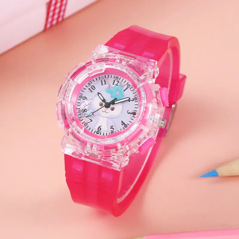 Cartoon Kids Pink Crystal Watch with Quartz Movement - Image 15