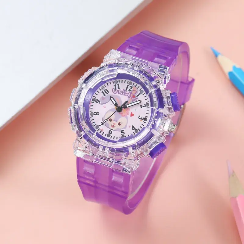 Cartoon Kids Pink Crystal Watch with Quartz Movement - Image 4