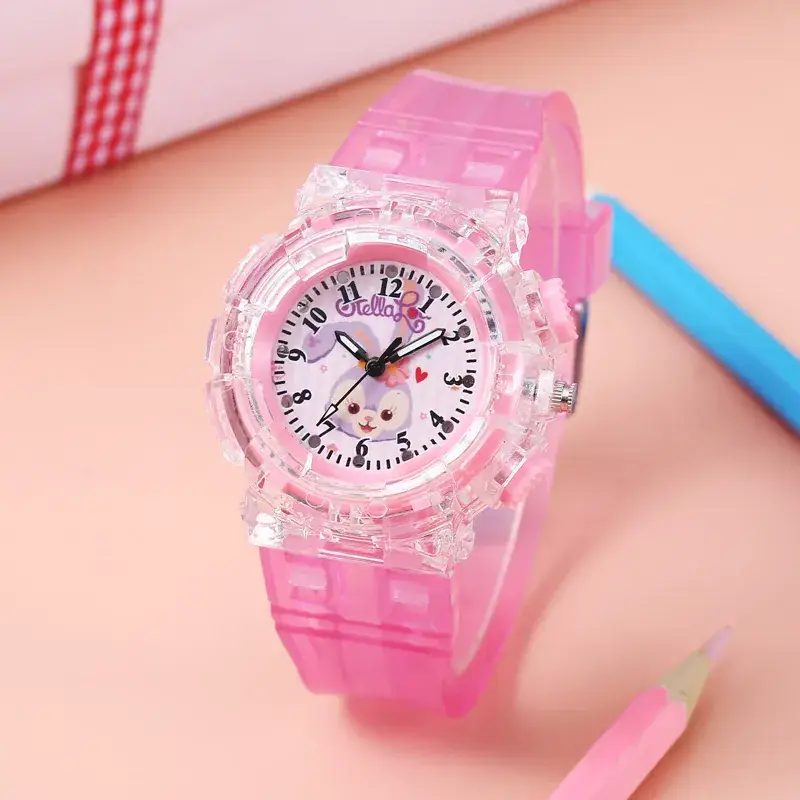 Cartoon Kids Pink Crystal Watch with Quartz Movement - Image 8