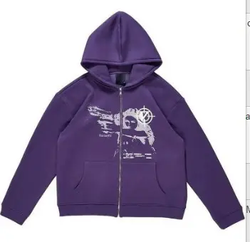 2023 Purple Retro Hoodie Men Women Zipper Hoodie - Image 2