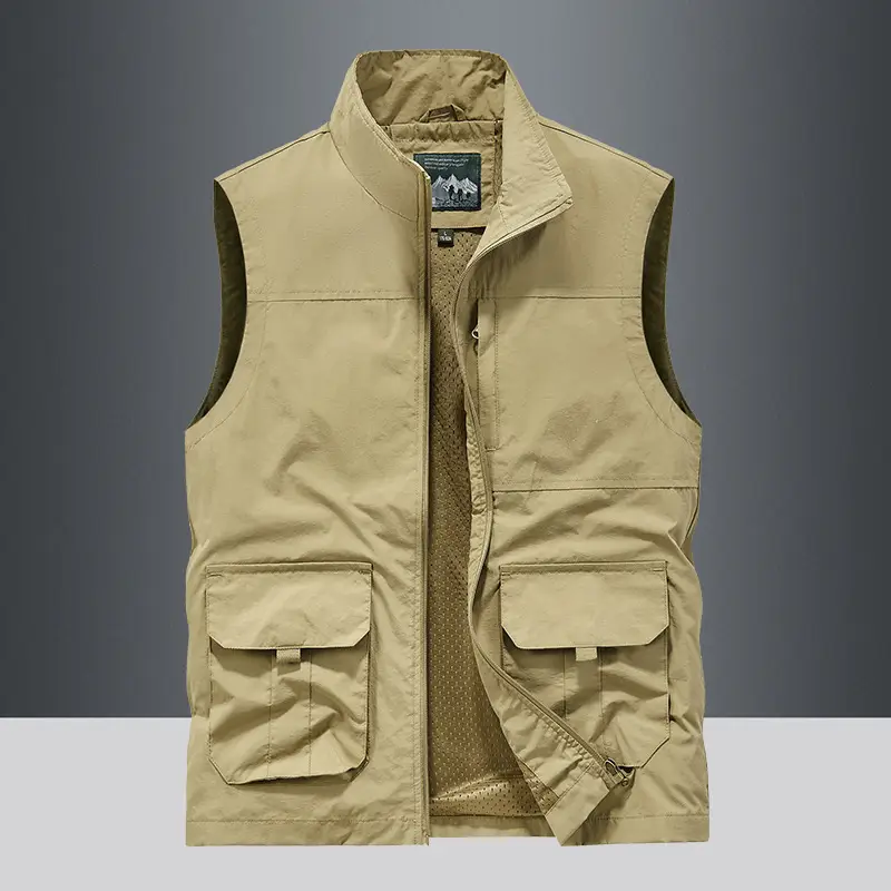 Men's Waterproof Hooded Vest Large Casual Outdoor Fishing Vest - Image 5