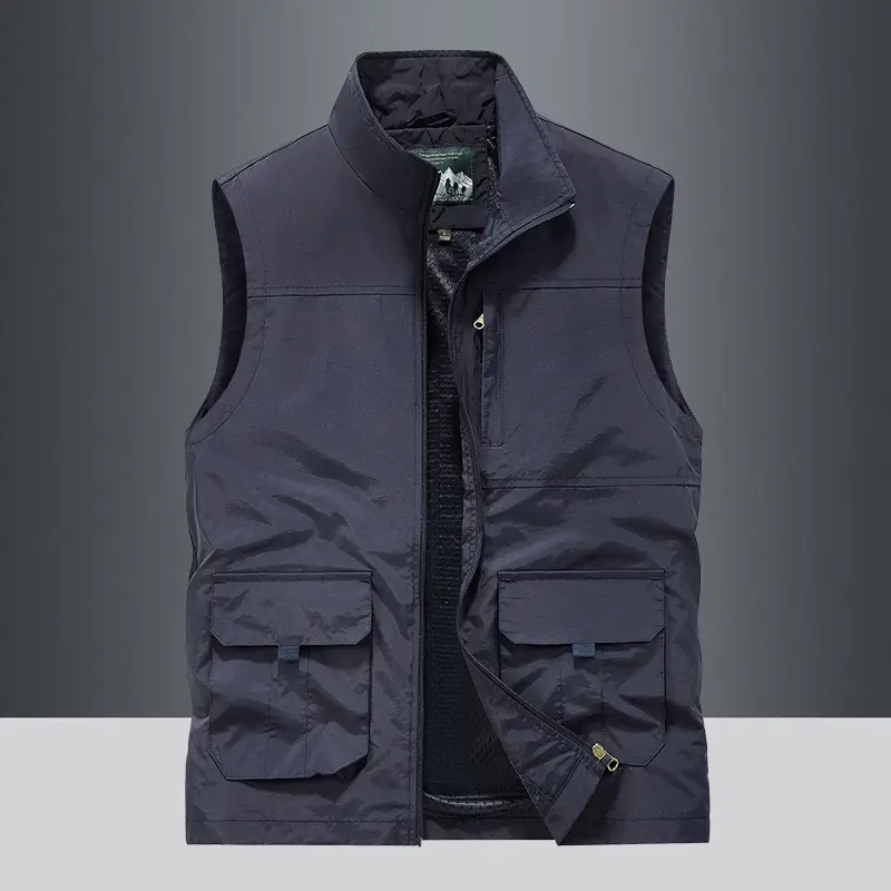 Men's Waterproof Hooded Vest Large Casual Outdoor Fishing Vest - Image 8