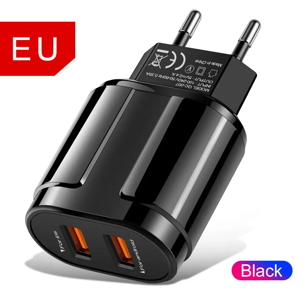 Dual USB British Plug 5V2.4A 12W Smart Phone Charger