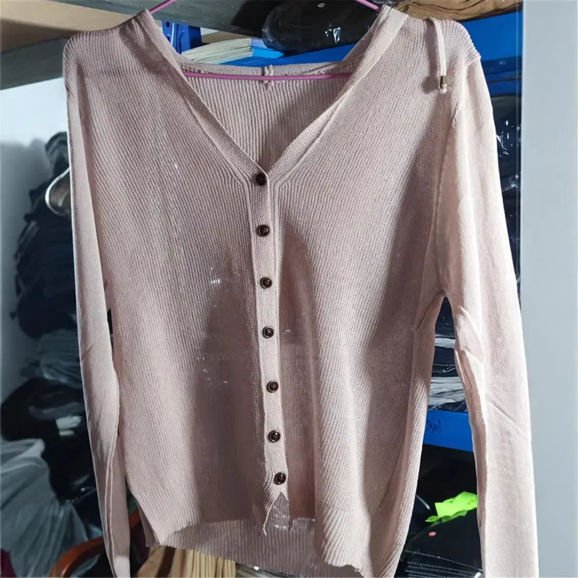 White Knitted V-Neck Cardigan Hooded Top for Women - Image 11