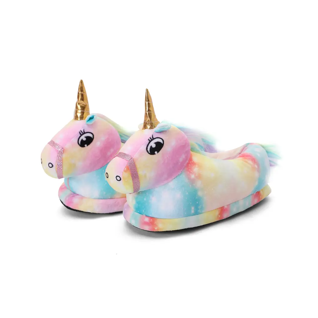 New Cartoon Pajamas Matchinging Shoes Starry Sky Pegasus Matching Shoes Autumn and Winter Bag Heel Thick Cotton Slippers Warm Home Shoes