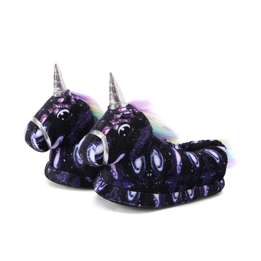 New Cartoon Pajamas Matchinging Shoes Starry Sky Pegasus Matching Shoes Autumn and Winter Bag Heel Thick Cotton Slippers Warm Home Shoes