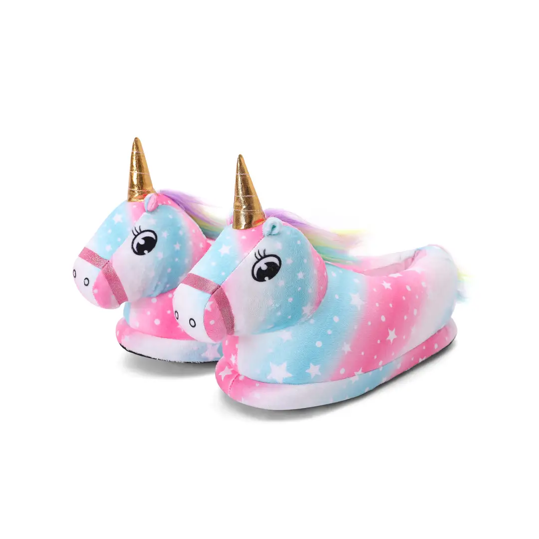 New Cartoon Pajamas Matchinging Shoes Starry Sky Pegasus Matching Shoes Autumn and Winter Bag Heel Thick Cotton Slippers Warm Home Shoes