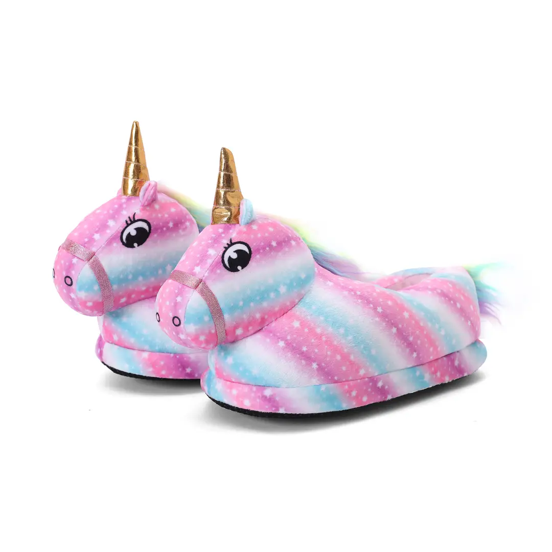New Cartoon Pajamas Matchinging Shoes Starry Sky Pegasus Matching Shoes Autumn and Winter Bag Heel Thick Cotton Slippers Warm Home Shoes