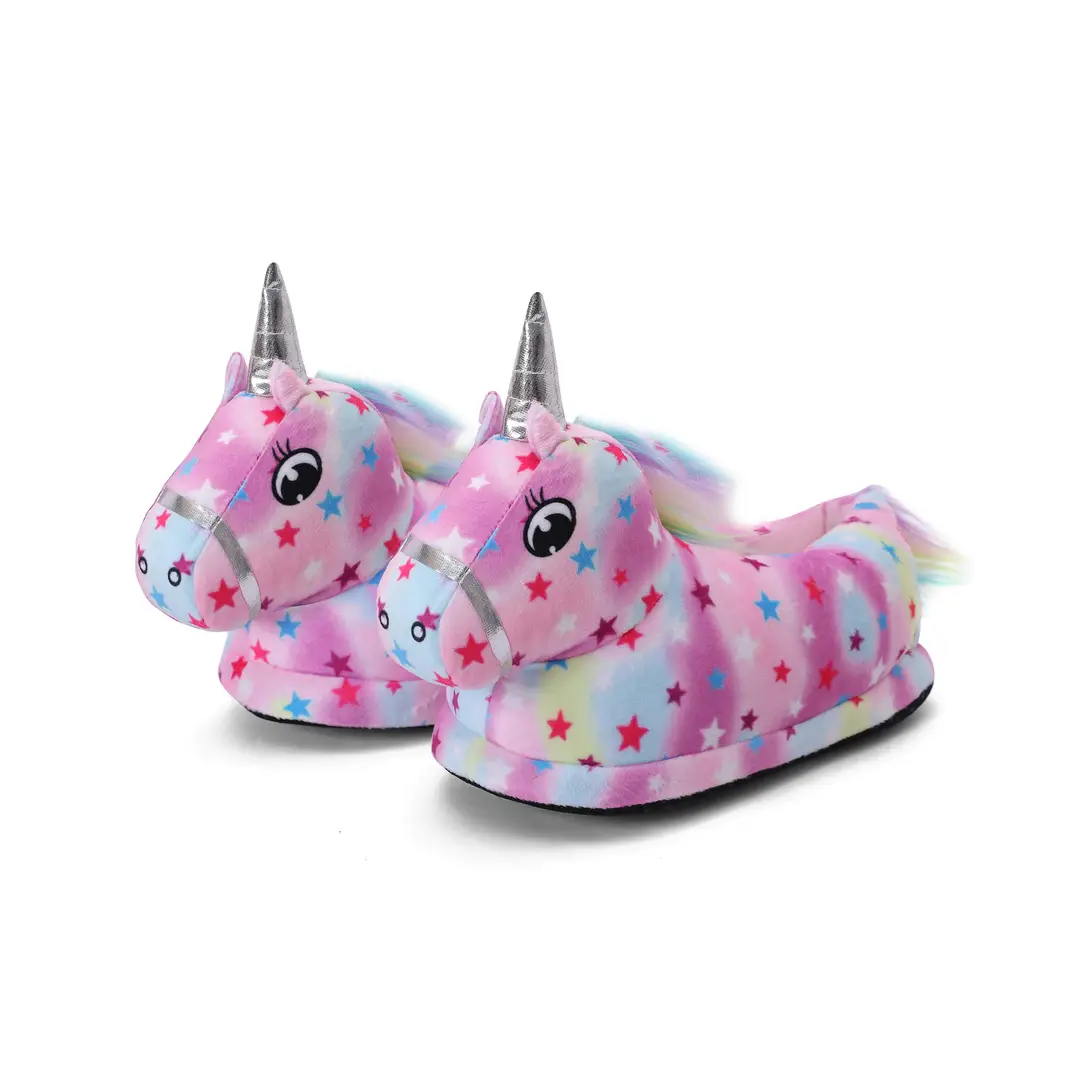 New Cartoon Pajamas Matchinging Shoes Starry Sky Pegasus Matching Shoes Autumn and Winter Bag Heel Thick Cotton Slippers Warm Home Shoes