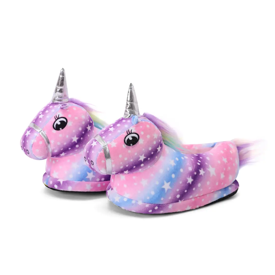 New Cartoon Pajamas Matchinging Shoes Starry Sky Pegasus Matching Shoes Autumn and Winter Bag Heel Thick Cotton Slippers Warm Home Shoes