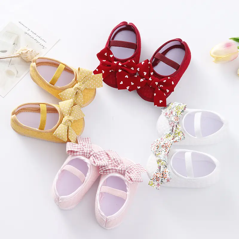 2022 New Princess Bow Shoes for Baby Girls 0-3-6