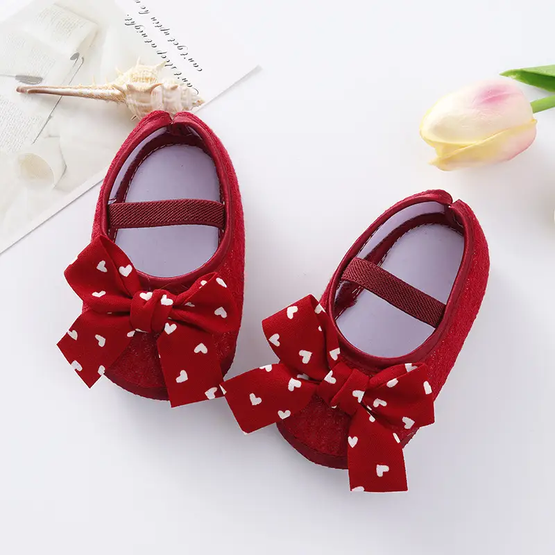 2022 New Princess Bow Shoes for Baby Girls 0-3-6