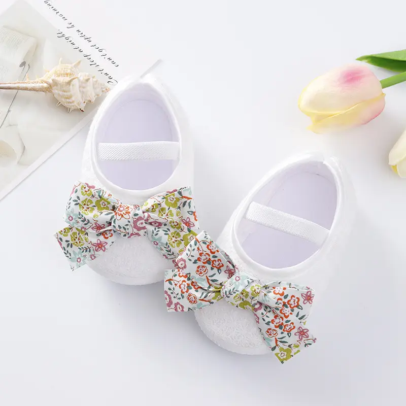 2022 New Princess Bow Shoes for Baby Girls 0-3-6