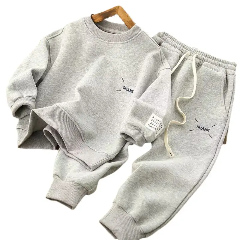 Blue White Striped Kids Sweatpants Set for Boys Spring 2025