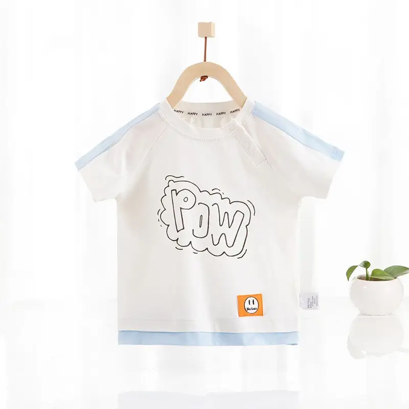 Kids Summer T-Shirt White Pink Short Sleeve 2022 - Image 3
