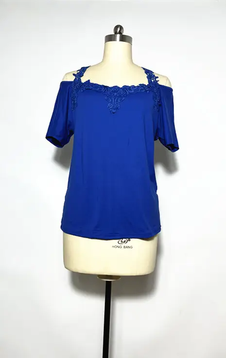 Women's Pink Lace V Neck T-Shirt European Size - Image 10
