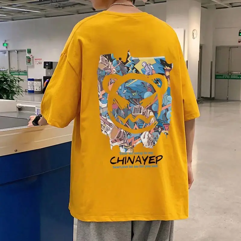 Men's White Graphic T-Shirt with Chinapee Design - Image 4