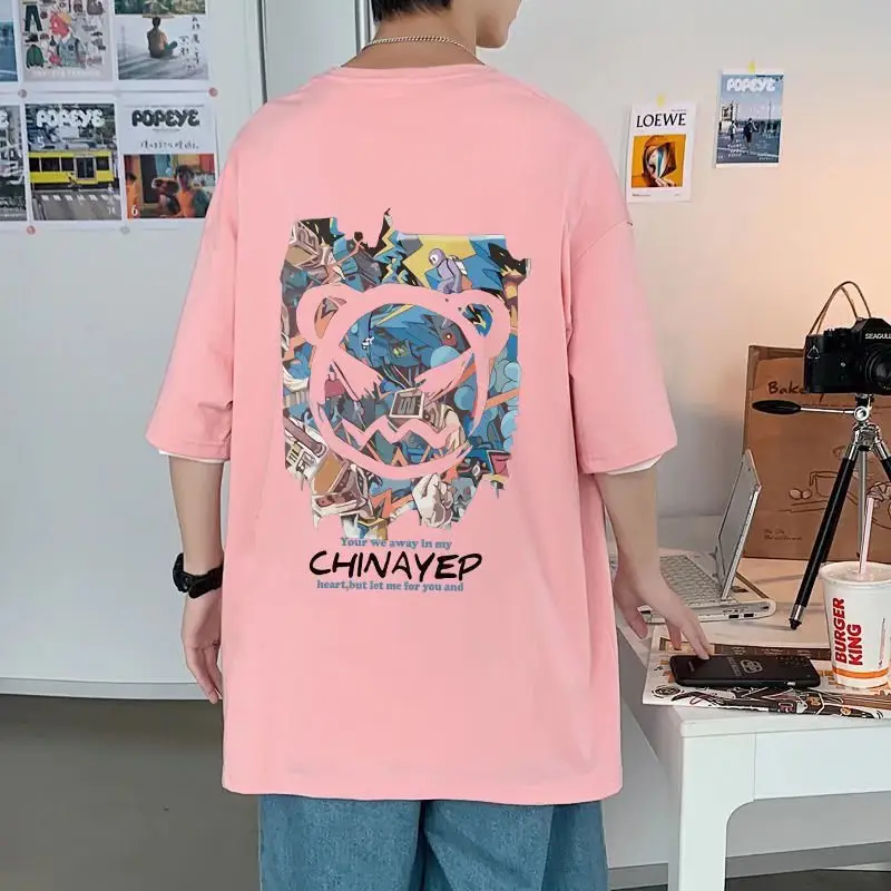Men's White Graphic T-Shirt with Chinapee Design - Image 2