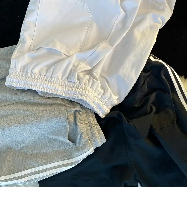 Men Black Adidas Style Shorts with 3 Stripes — feature 16