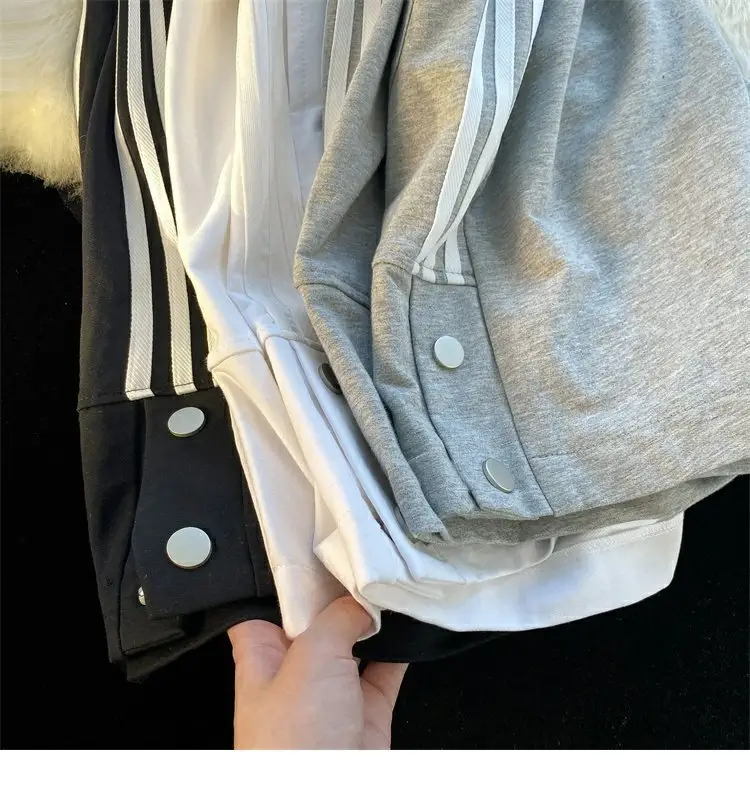 Men Black Adidas Style Shorts with 3 Stripes — feature 17