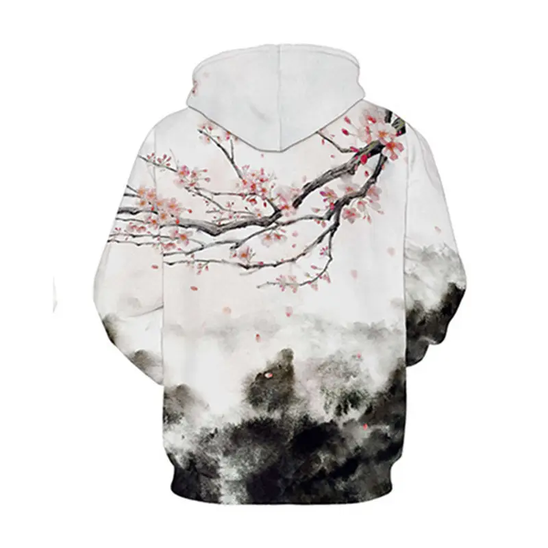 3D Digital Printed Hooded Sweatshirt with Cherry Blossom Design - Image 10