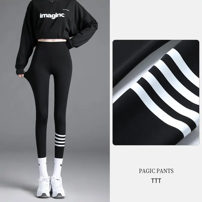 Women's Black Slimming Hip Leg Yoga Pants High Waist - Image 23