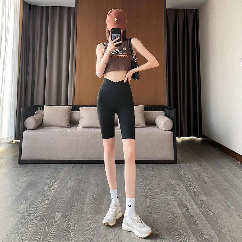 Women's Black Slimming Hip Leg Yoga Pants High Waist - Image 25