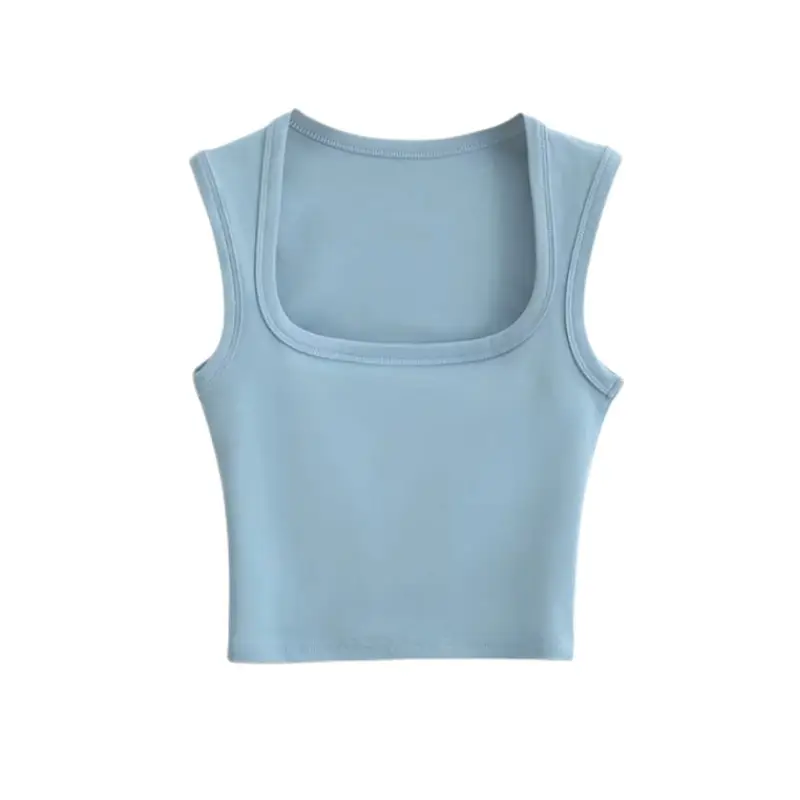 Women Pink Sleeveless Tank Top Short Crop - Image 11
