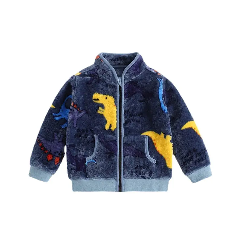 Children's Flannel Jacket Brown Bear Print Spring Autumn 2025 - Image 13
