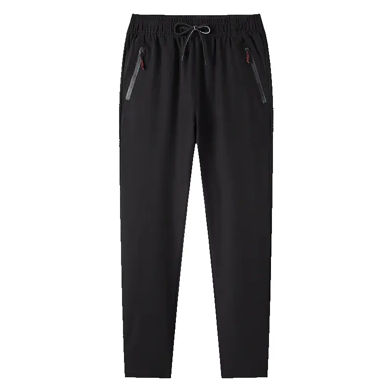 Men's 2022 Slim Fit Ice Silk Trousers Black - Image 8