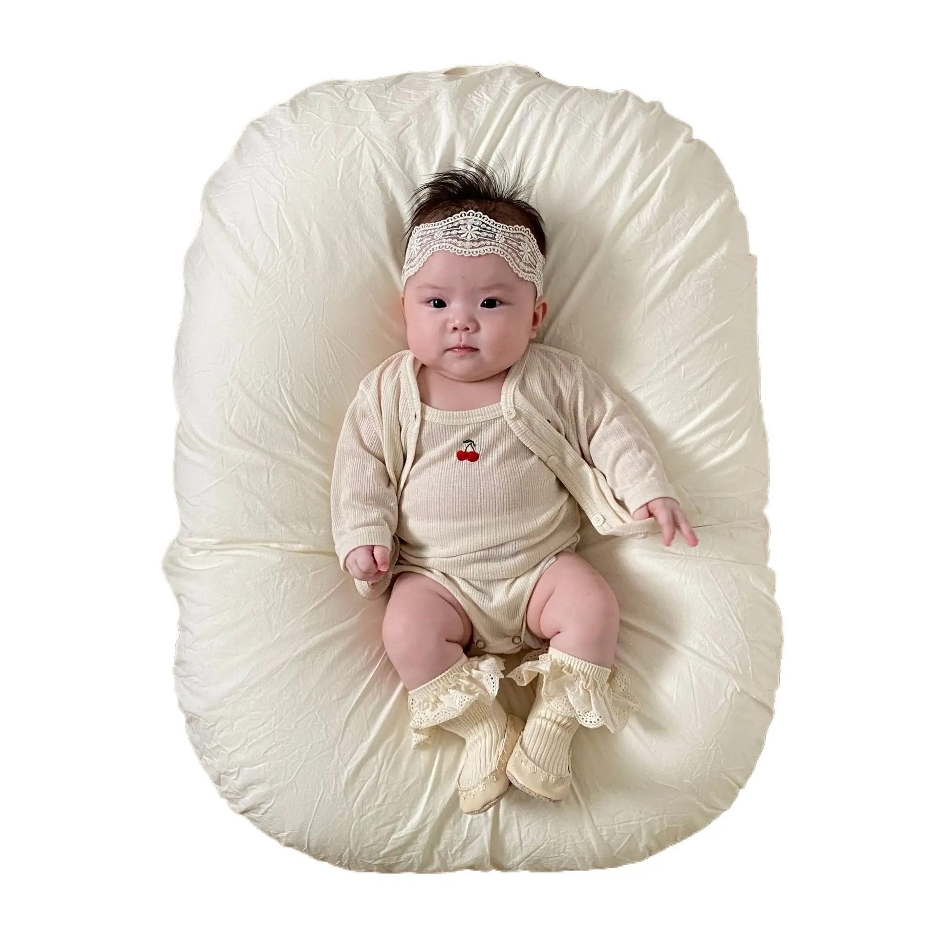 Newborn Cotton Sling Suit with Cherry Embroidery - Image 6