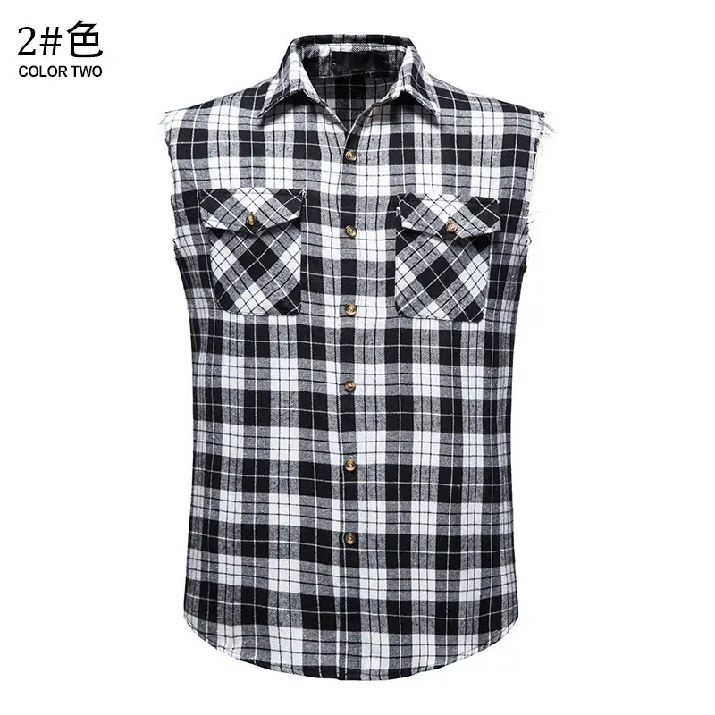 Men's Plaid Sleeveless Shirt Colorful 2023 — feature 10