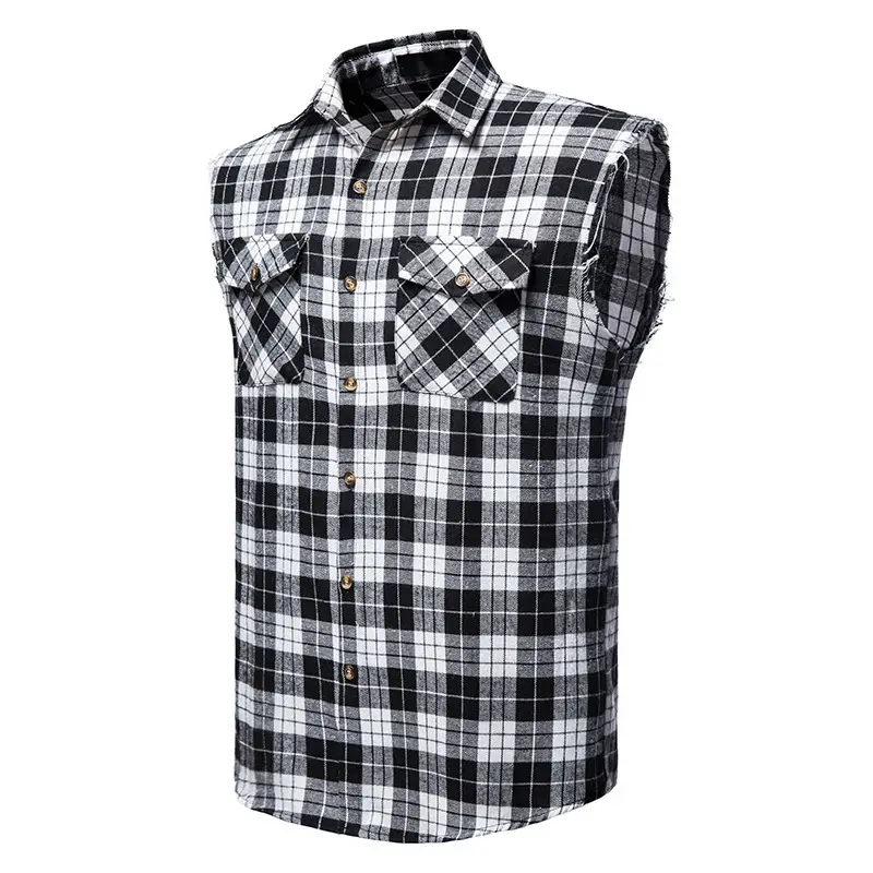 Men's Plaid Sleeveless Shirt Colorful 2023 — feature 11