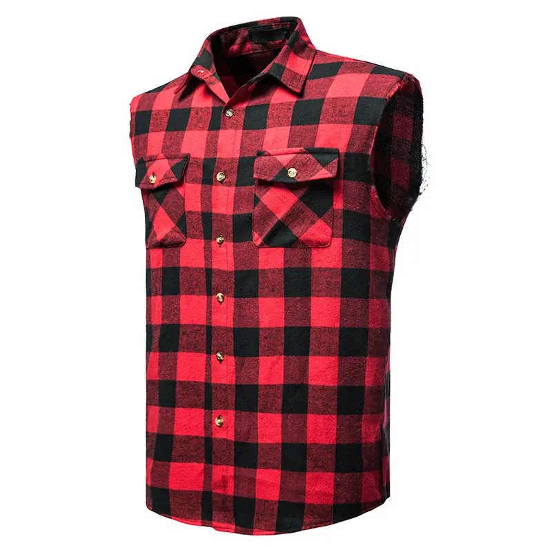 Men's Plaid Sleeveless Shirt Colorful 2023 — feature 19