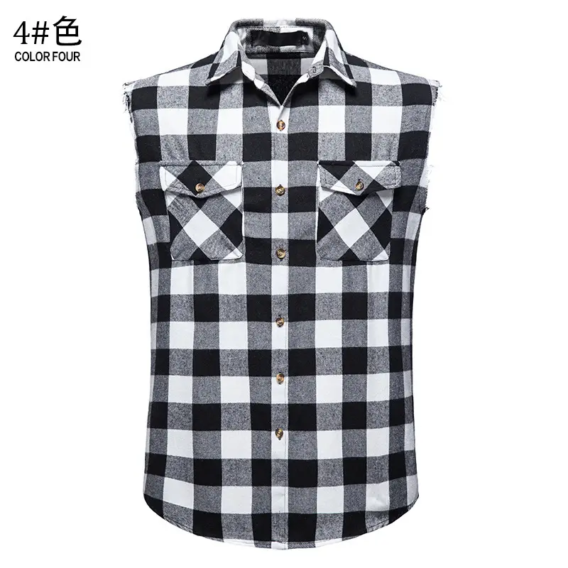 Men's Plaid Sleeveless Shirt Colorful 2023 — feature 26
