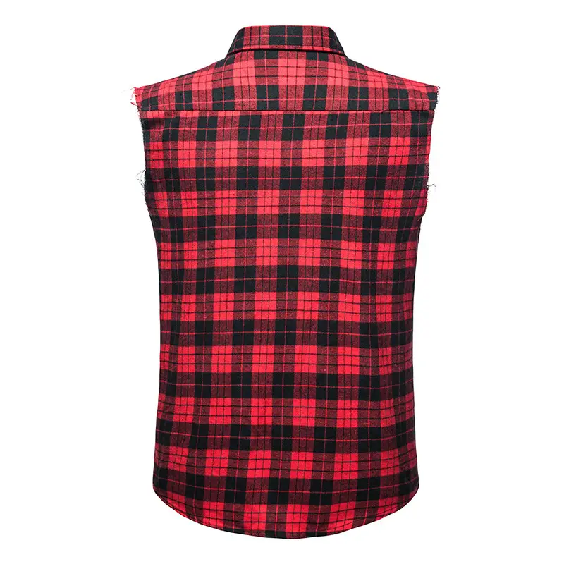 Men's Plaid Sleeveless Shirt Colorful 2023 — feature 4