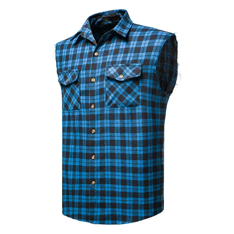 Men's Plaid Sleeveless Shirt Colorful 2023 — feature 43