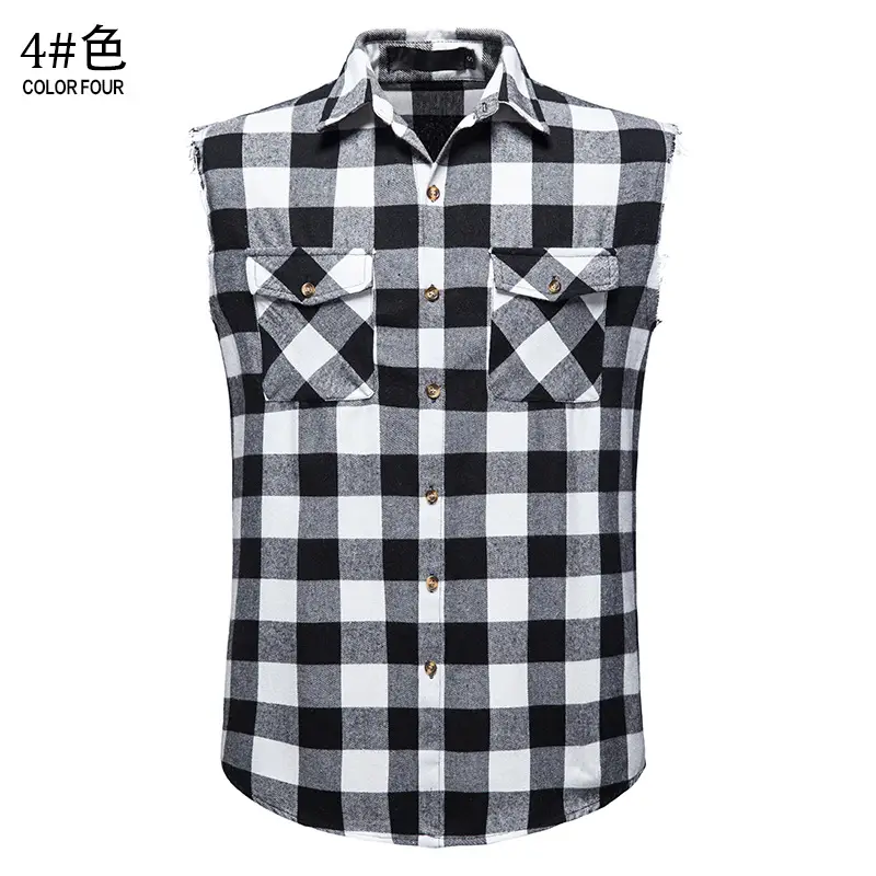 Men's Plaid Sleeveless Shirt Colorful 2023