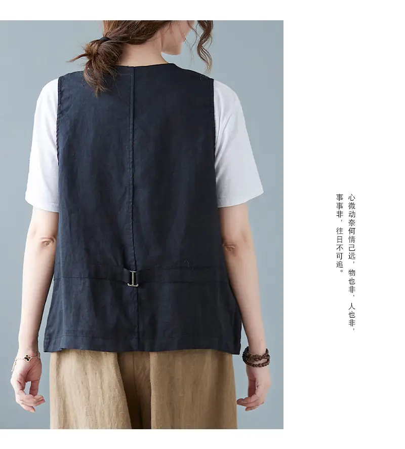 Women Sleeveless Vest Tan 2025 Summer Casual Loose Fit — feature 13