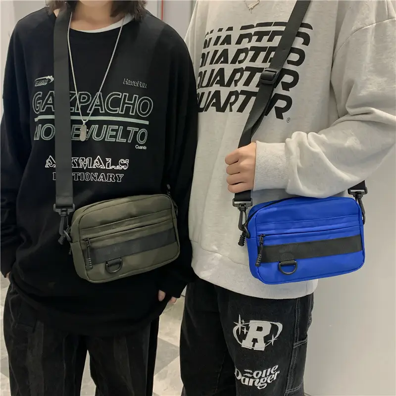 Men's Blue Black Green Shoulder Bag Small - Image 7