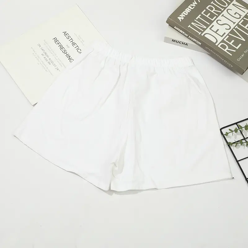 Women Cotton Linen Shorts Summer Elastic Waist Large - Image 3