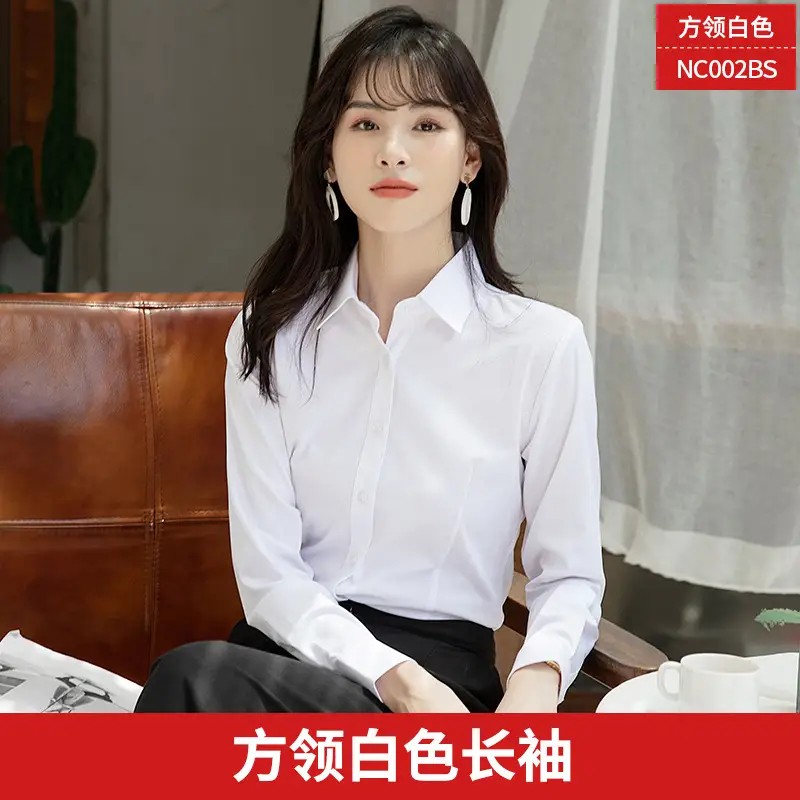 Spring and Summer New Women's Long-Sleeved White Shirt Professional Formal Short-Sleeved Work Clothes Suit Shirt Top Elegant