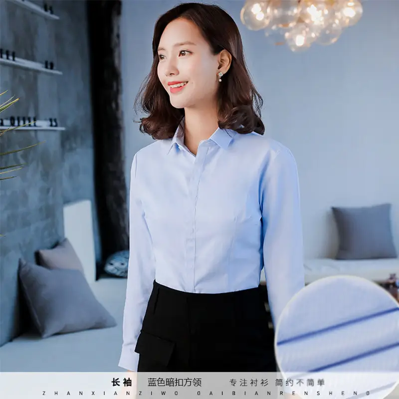 Spring and Summer New Women's Long-Sleeved White Shirt Professional Formal Short-Sleeved Work Clothes Suit Shirt Top Elegant