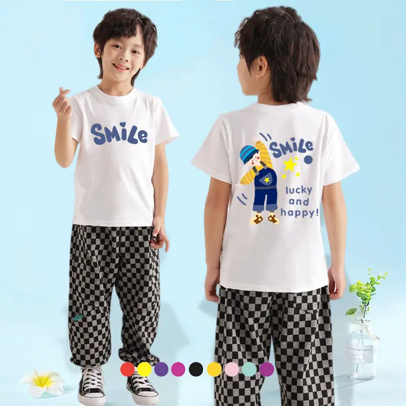 Family T-shirt Set White Smile Graphic for Kids