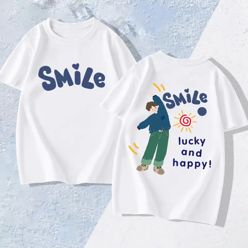 Family T-shirt Set White Smile Graphic for Kids