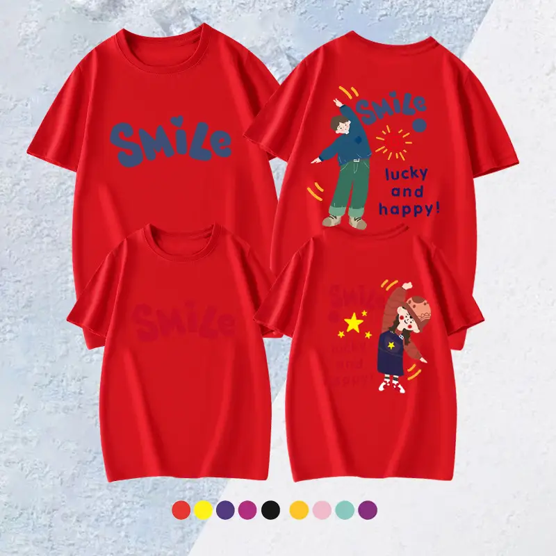 Family T-shirt Set White Smile Graphic for Kids