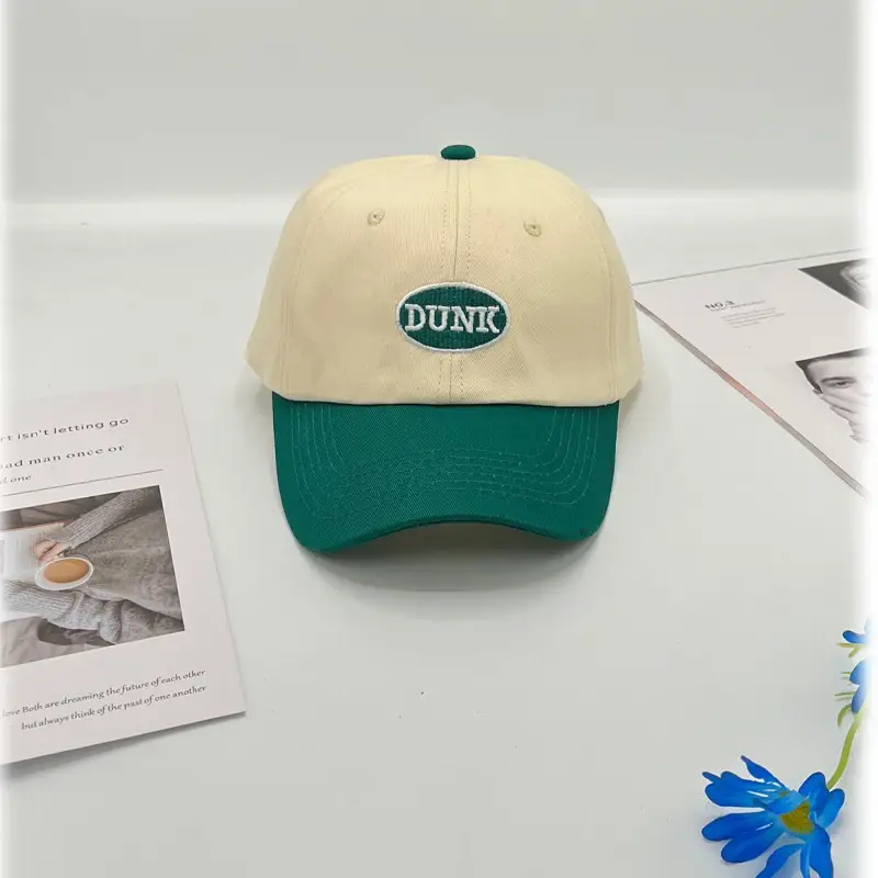 Korean Style Baseball Cap Women Green Beige DUNK